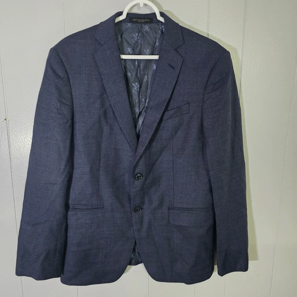 John Varvatos Star USA Bleecker Wool Jacket Sport Coat Blazer Navy Blue Mens 40S